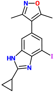 (image for) MC004281 2-Cyclopropyl-5-(3,5-dimethyl-4-isoxazolyl)-7-iodo-1H-benzimidazole